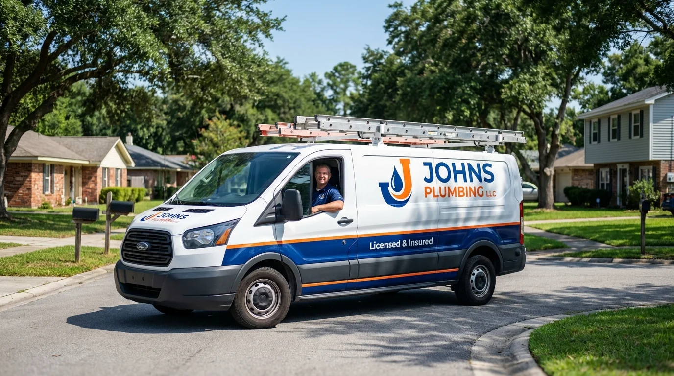 Johns Plumbing LLC service van in Cresson, PA
