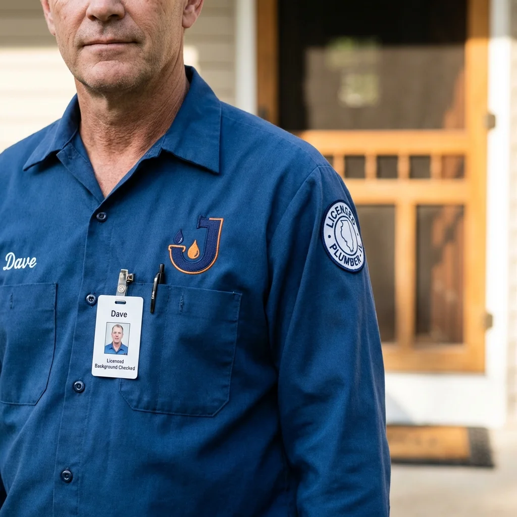 Licensed plumber showing ID badge in Cresson, PA